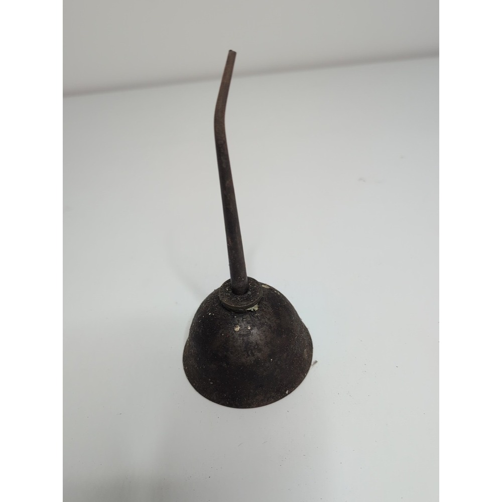 Vintage Gem Mfg Co Pittsburgh PA Thumb Press Oiler Push Metal Oil Can Antique